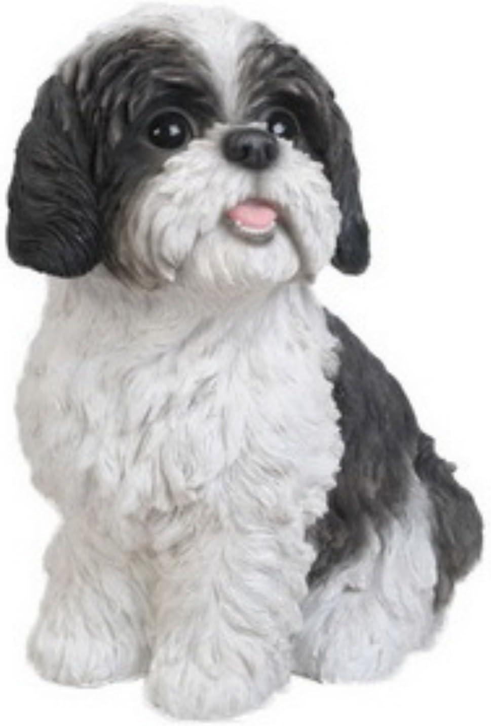 Hi-Line Gift Ltd Sitting Dog - Shih Tzu black and White