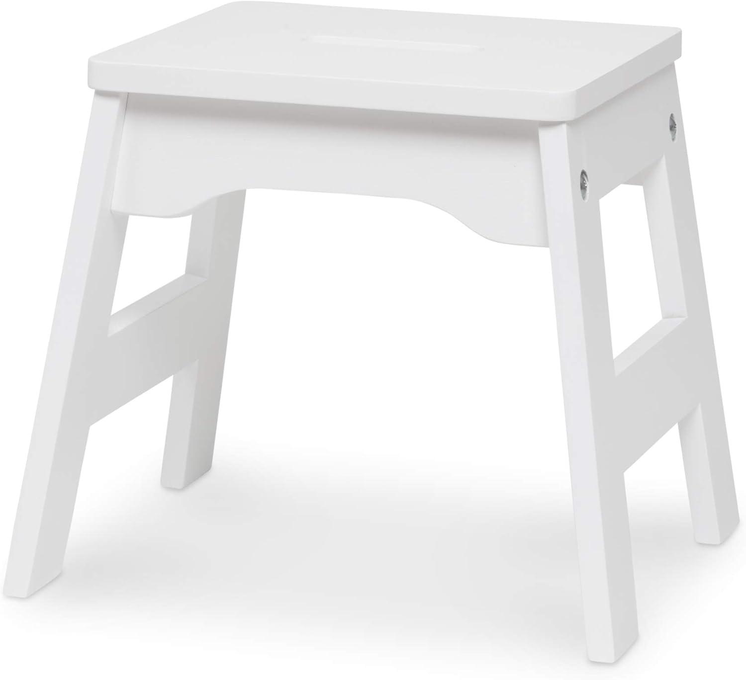 Stackable Kids' Wooden Stools in White - Set of 2