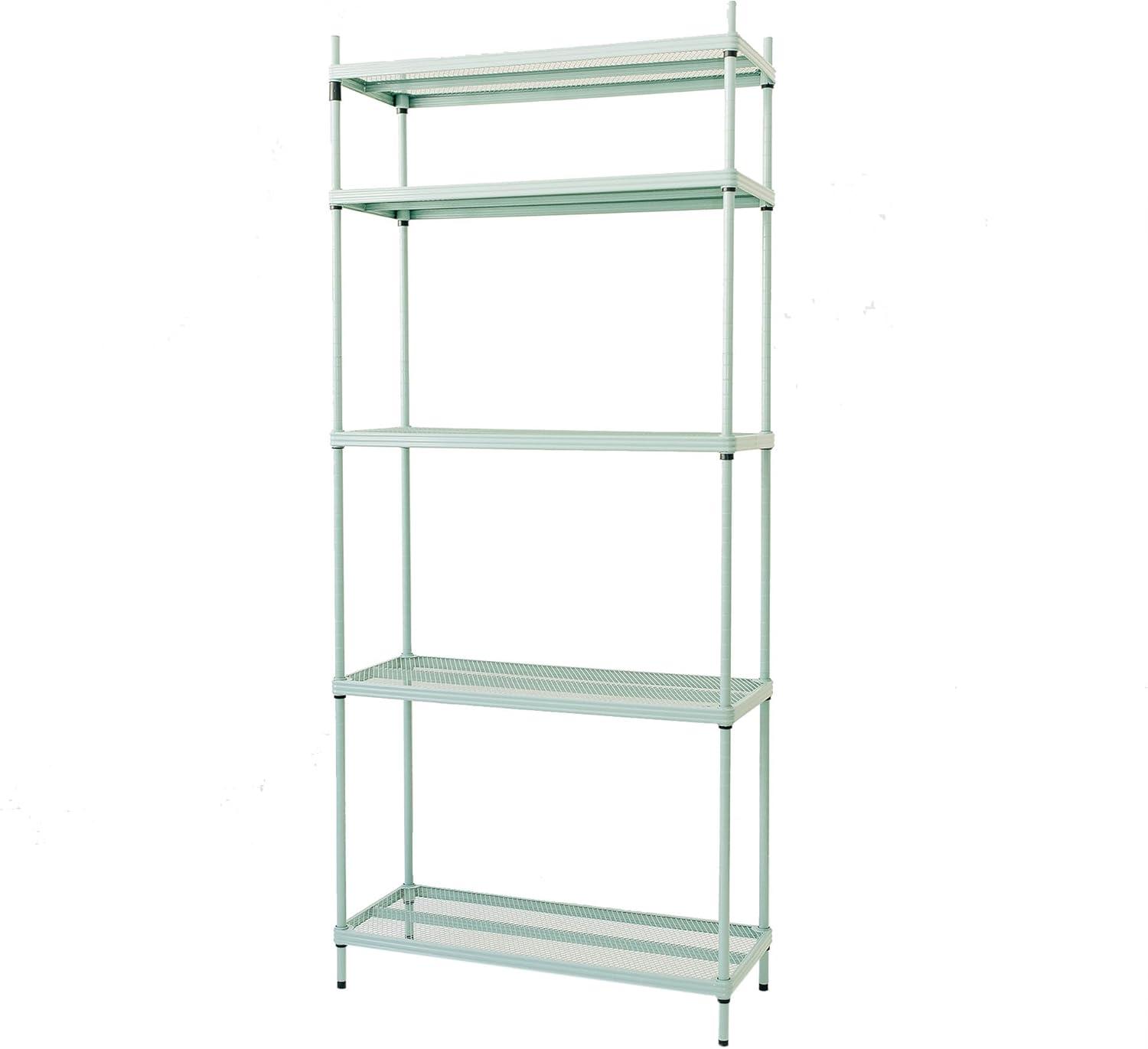 Design Ideas MeshWorks 5 Tier Metal Storage Shelving Unit Rack Bookshelf