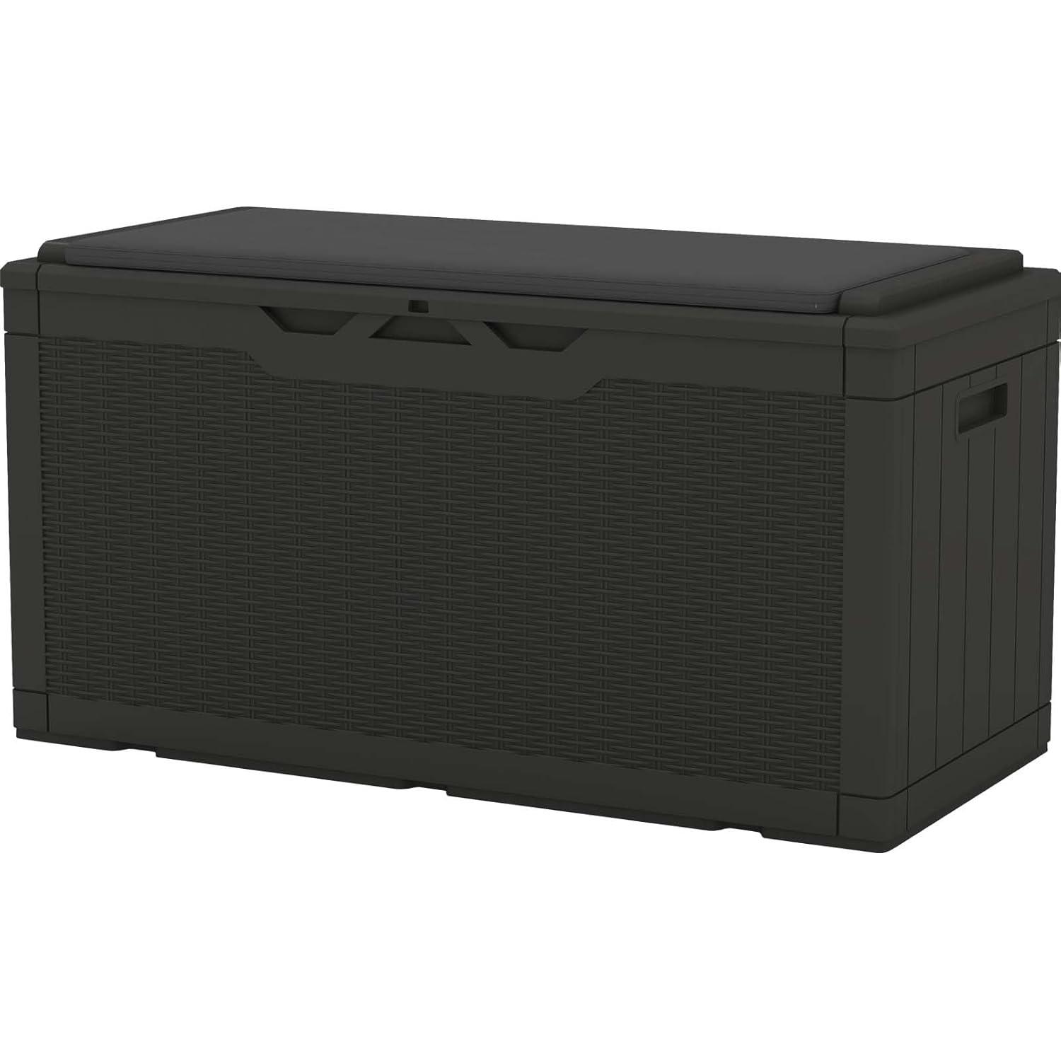 Patiowell 100 Gallons Water Resistant Resin Lockable Deck Box