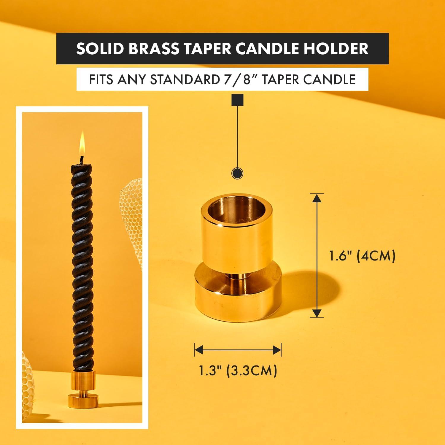 Elegant Small Solid Brass Taper Candle Holder