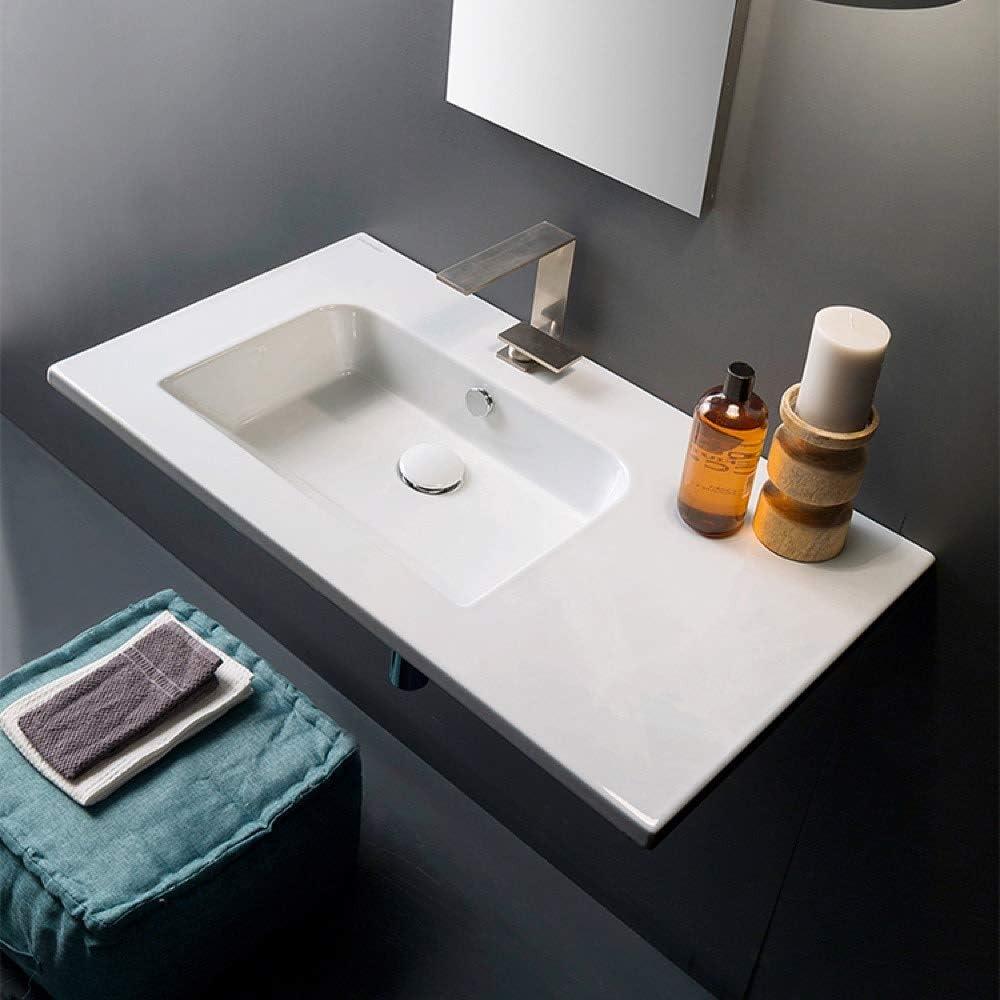 Scarabeo By Nameeks 18.5'' Glossy White Ceramic Rectangular Bathroom Sink with Overflow