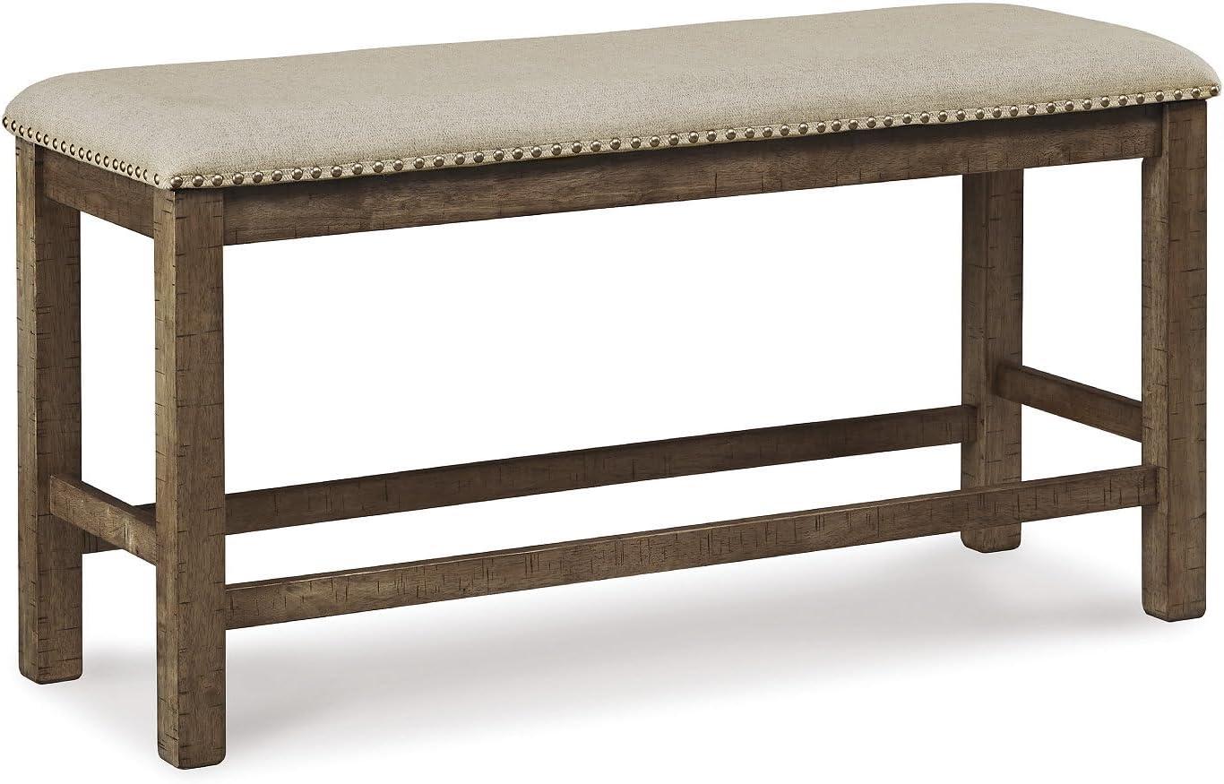 Signature Design by Ashley Casual Moriville Counter Height Dining Bench  Beige