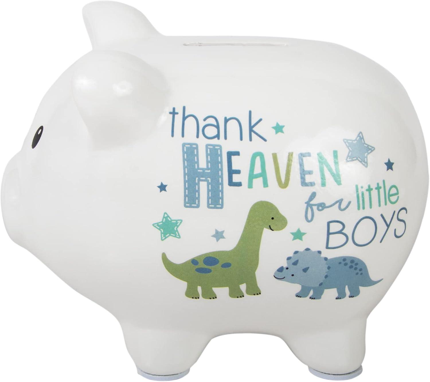 Baby Essentials My First Piggy Bank for Newborns, Infants and Toddlers in Thank Heaven Boys My First Piggy Bank