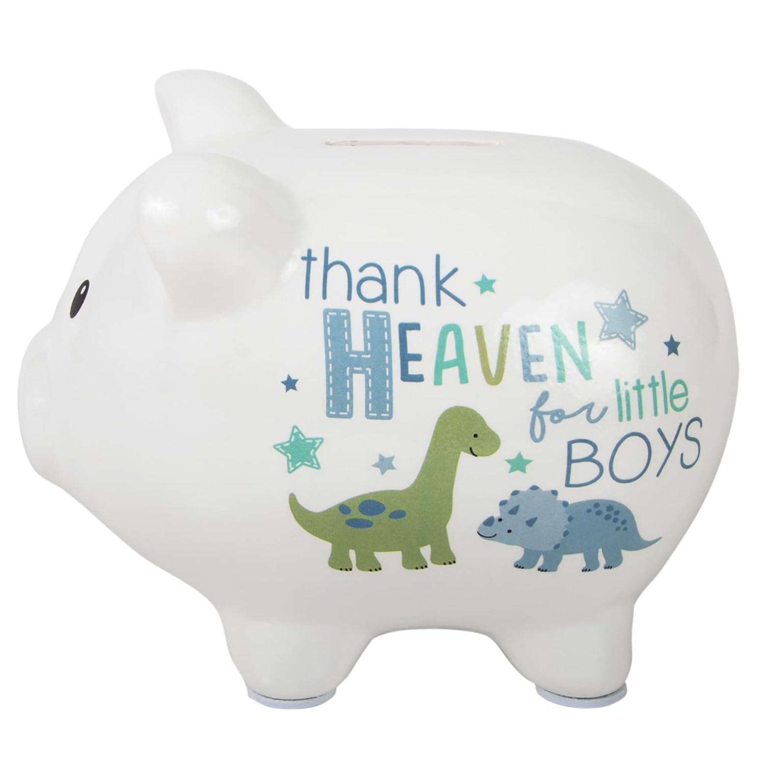 Baby Essentials My First Piggy Bank for Newborns, Infants and Toddlers in Thank Heaven Boys My First Piggy Bank