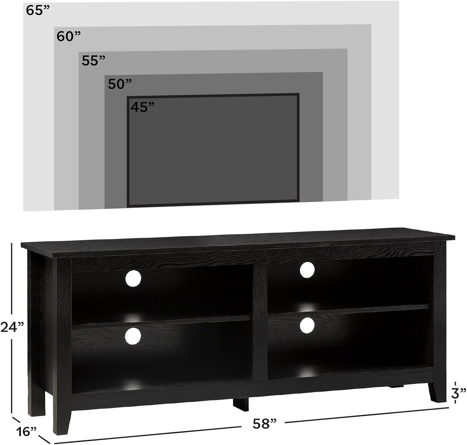 Walker Edison Open Storage TV Stand for TVs up to 65", Espresso
