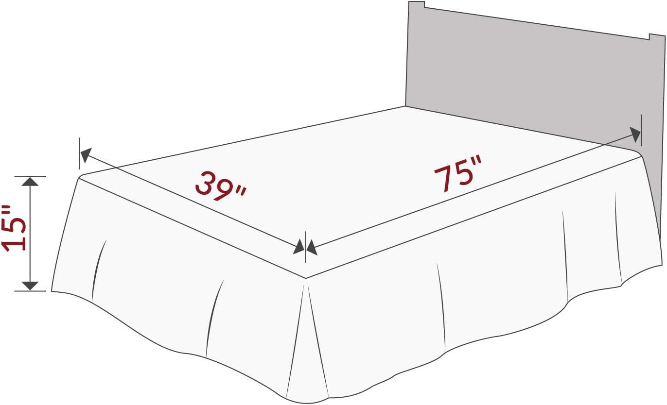 Mellanni Iconic Collection Pleated Microfiber Bed Skirt 15" Drop, Queen, White