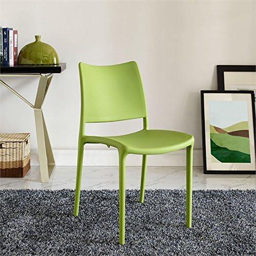 Modern Contemporary Dining Side Chair (Indoor and Outdoor), Green, Plastic