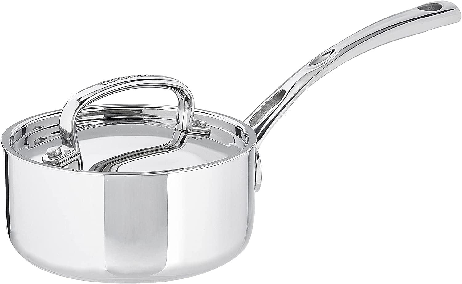 Galaxera French Classic Tri-Ply Stainless 1-Quart Saucepan with Cover,Silver