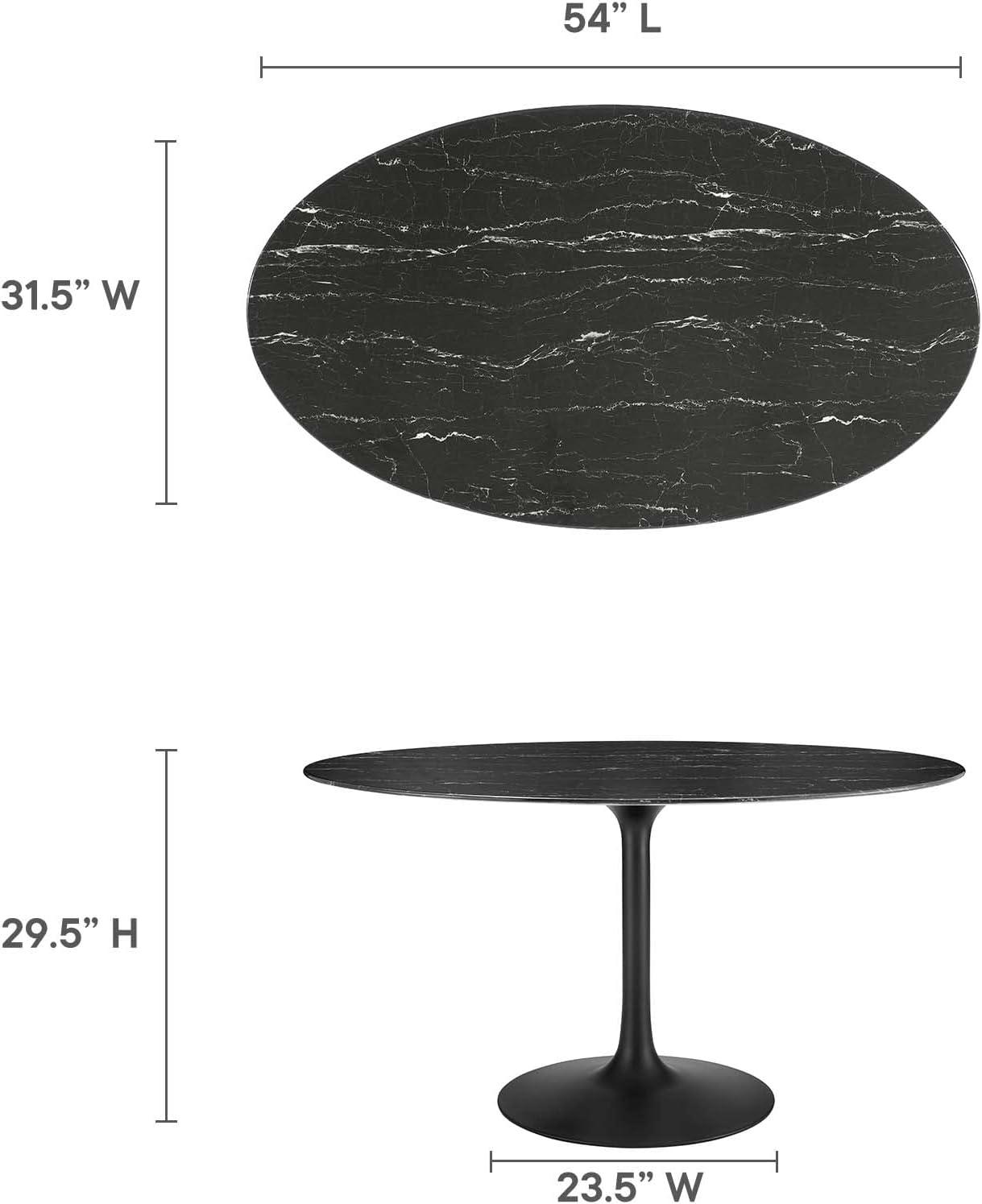 Modway Modway Lippa Oval Artificial Marble Dining Table