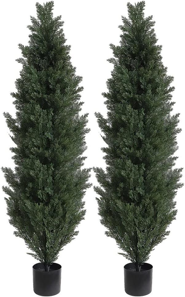 DR.Plazen 2 Pack 33 Leaves  Lifelike Artificial Boston Fern Plants, Premium Faux Greenery for Home Office Porch Decor, Hanging or Pot Display, Indoor/Outdoor Use (Pot Not Included)​