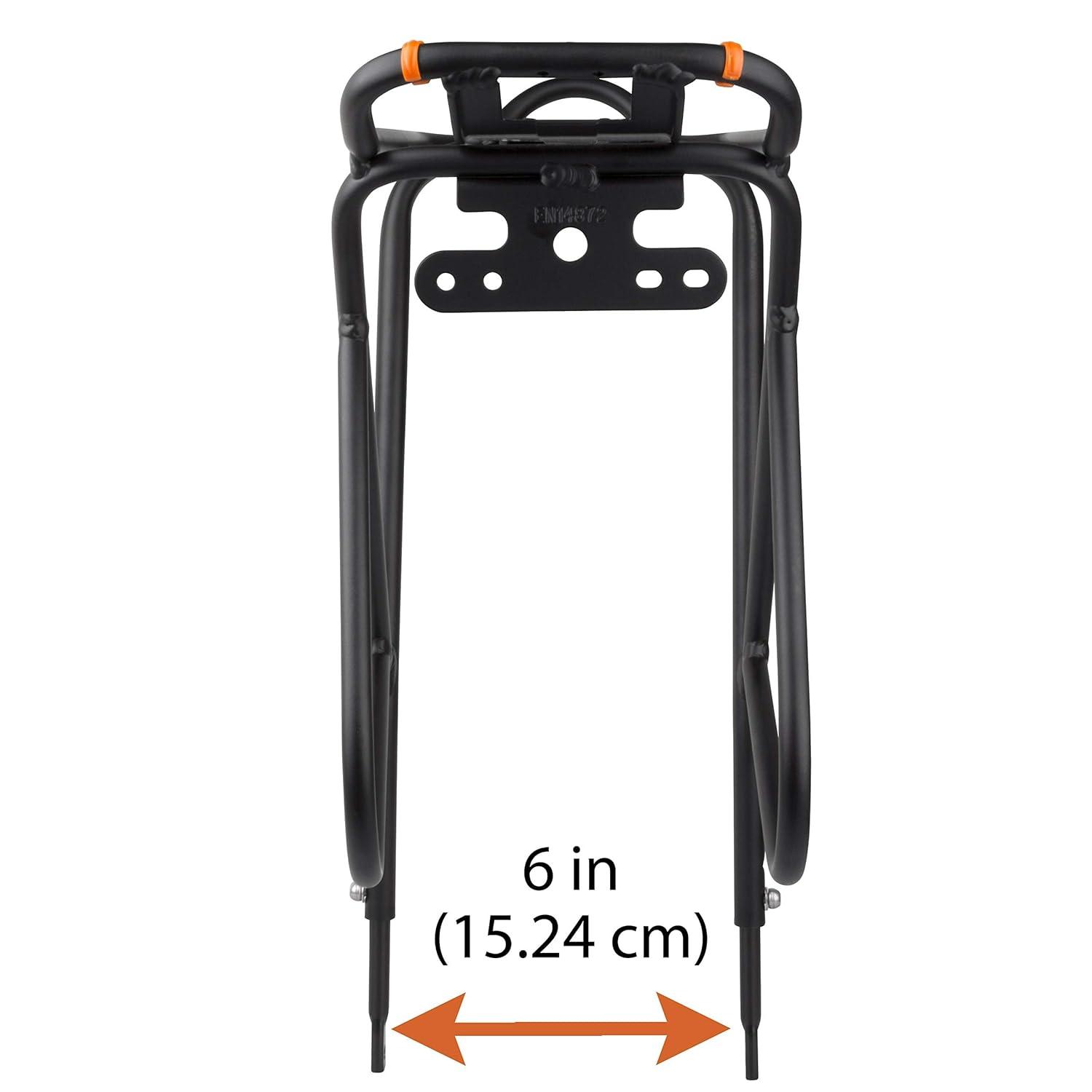 Ibera Bike Rack - Bicycle Touring Carrier Plus+ for Disc Brake/Non-Disc Brake Mount, Fat Tire Bikes, Frame-Mounted for Heavier Top & Side Loads, Height Adjustable for 26"-29" Frames