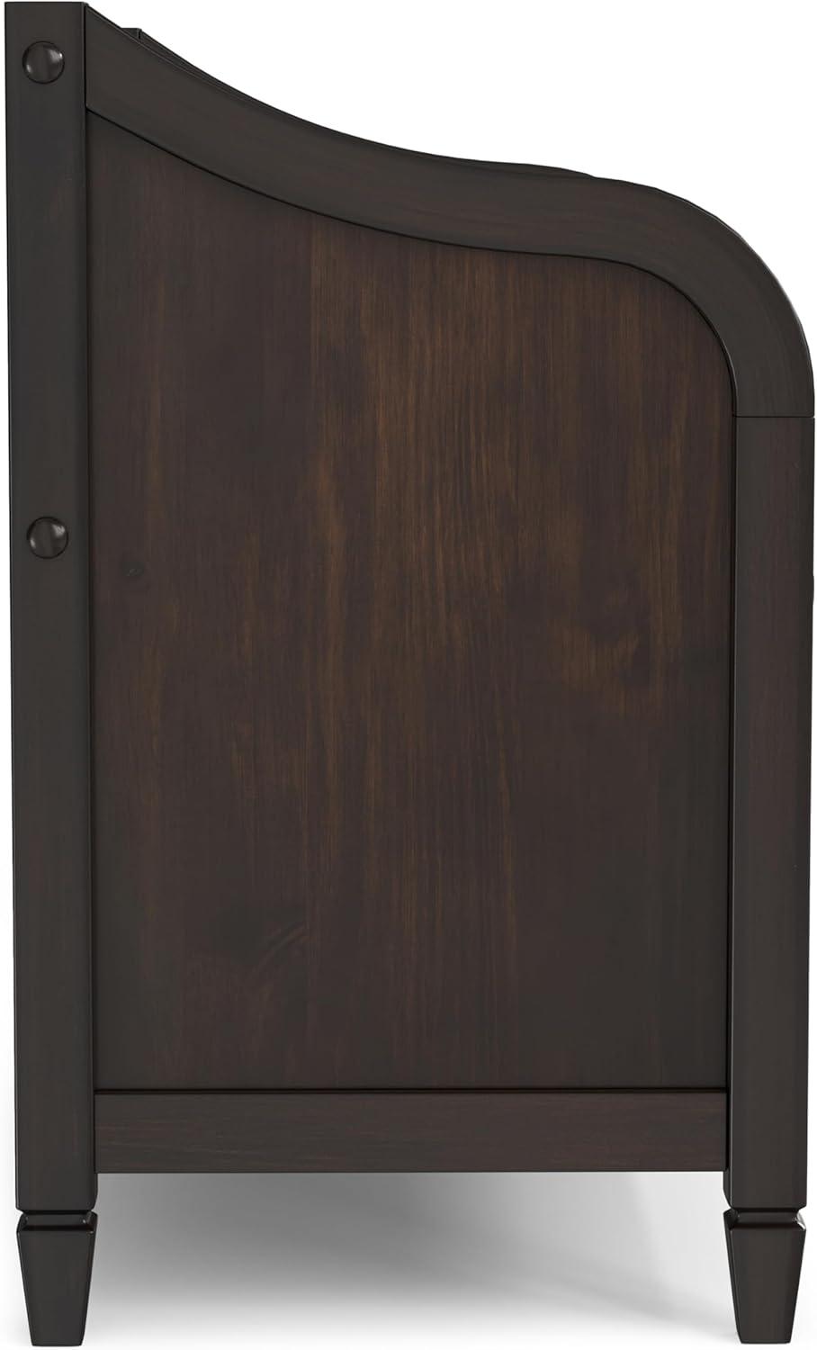 Simpli Home Connaught 30"W Solid Wood Small Entryway Storage Bench with Lift-Top Lid and Hidden Storage Compartment