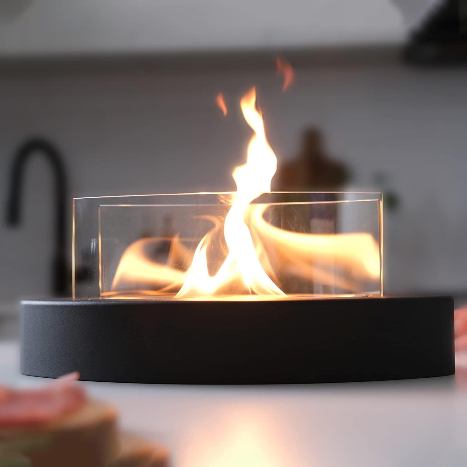 Black Oval Portable Bioethanol Tabletop Fire Pit