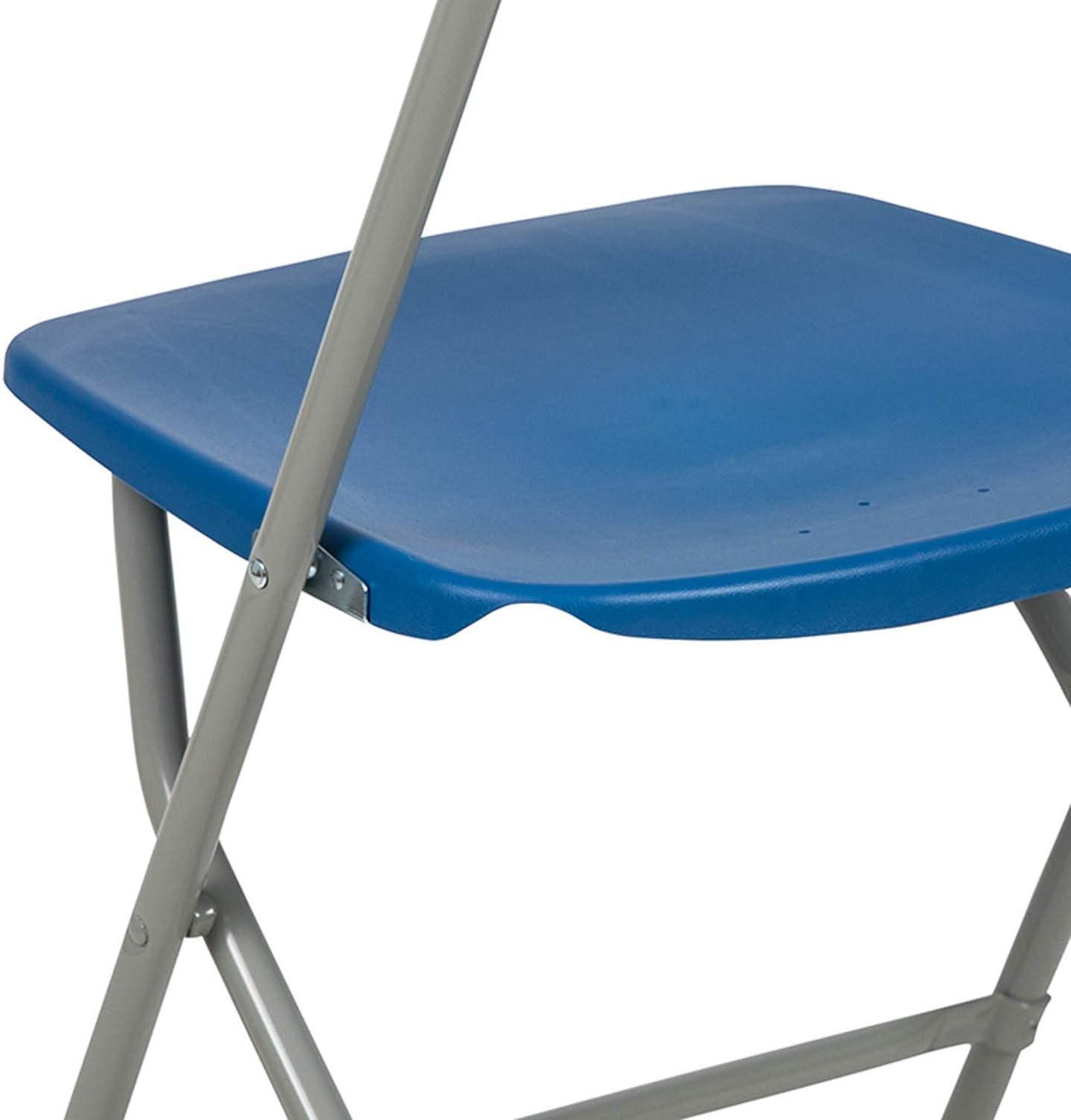Flash Furniture Hercules Series Plastic Folding Chair Blue - 10 Pack 650LB Weight Capacity Comfortable Event Chair-Lightweight Folding Chair