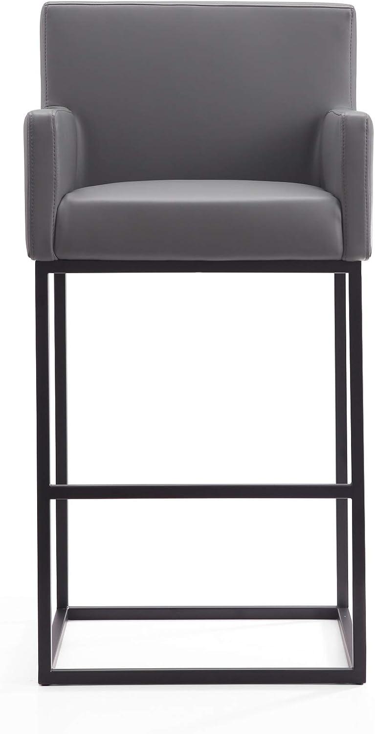 Ambassador Upholstered Metal Barstool - Manhattan Comfort