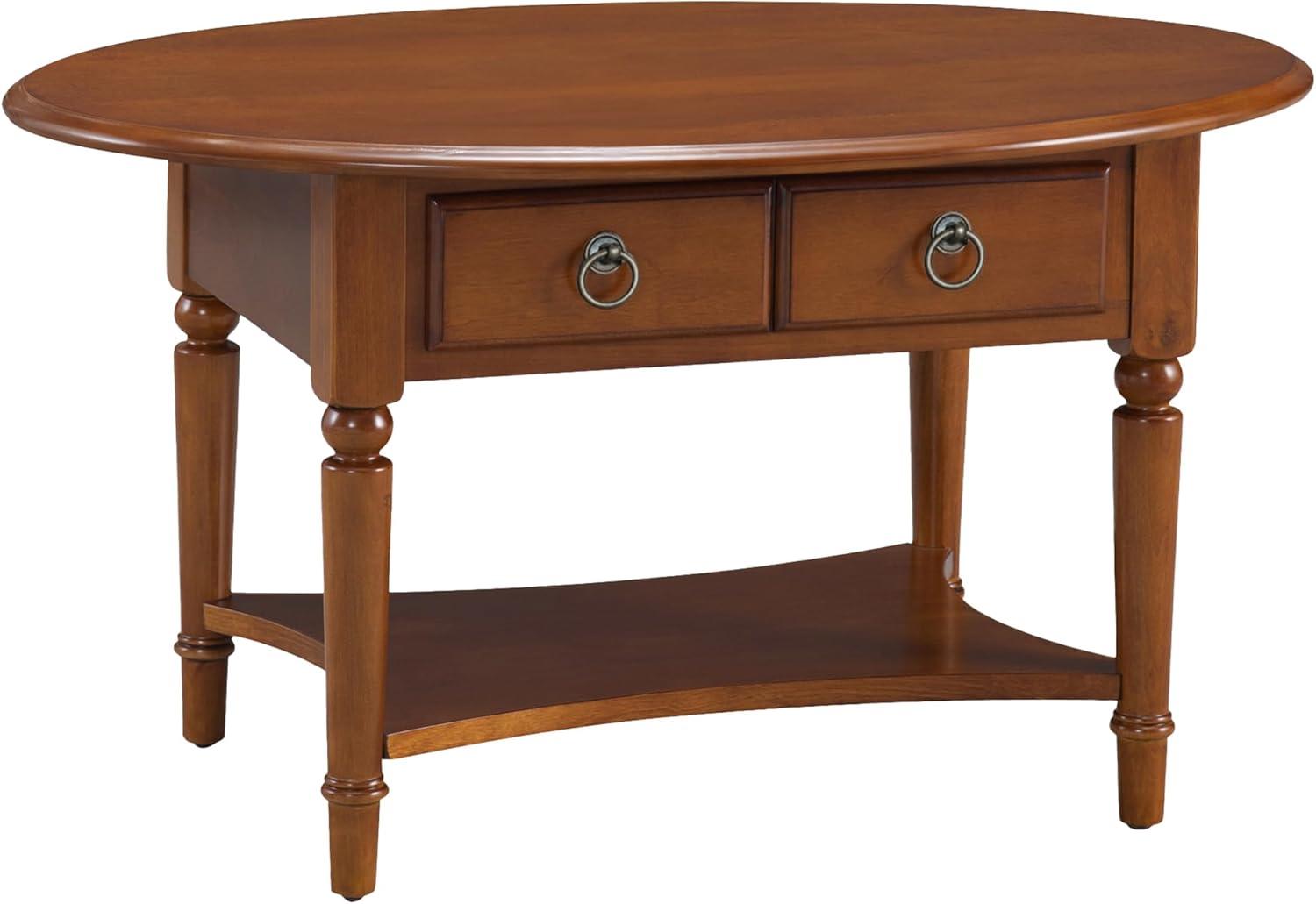 Coastal Oval Coffee Table in Pecan