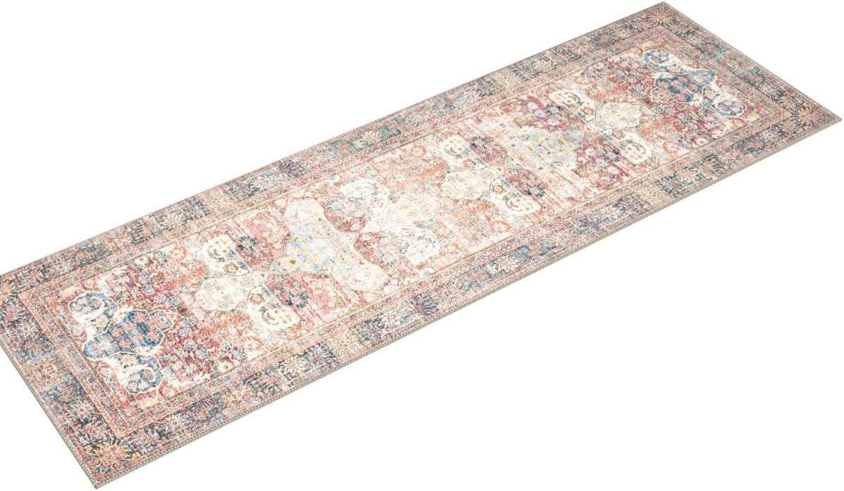 Loloi Rugs Loren 2'6" x 7'6" Printed Polyester Runner Rug in Brick