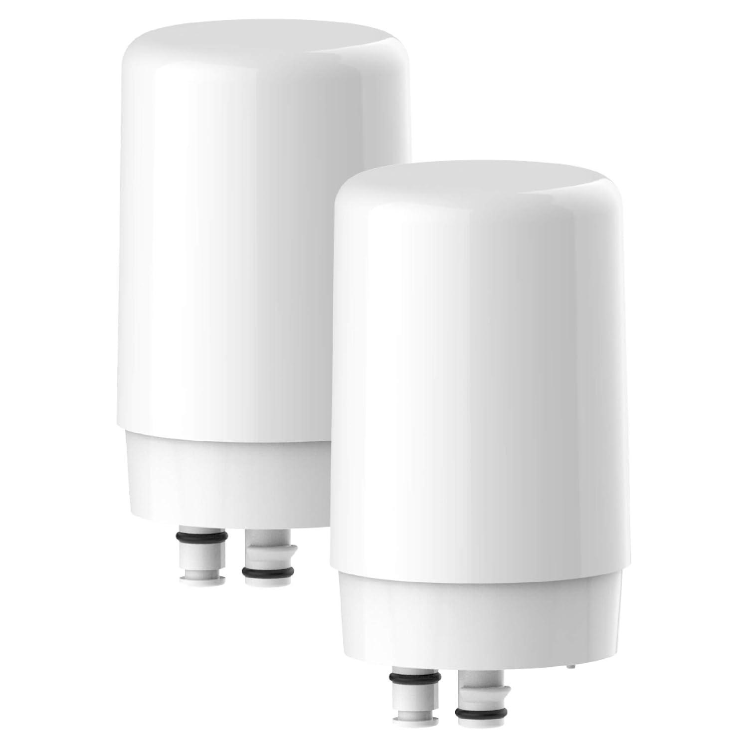 Fil-Fresh 2-Pack Faucet Filter Replacement for Brita Faucet Filtration System, NSF Certified to Reduce Chlorine, BPA-Free, Lasts 4-Months or 100 Gallons, White