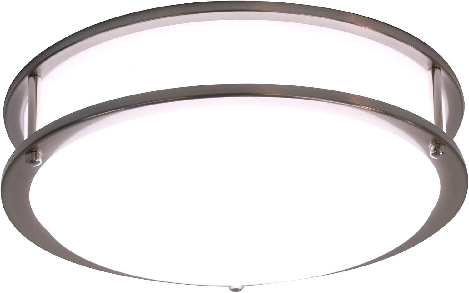 14" Brushed Nickel LED Energy Star Drum Flush Mount Light