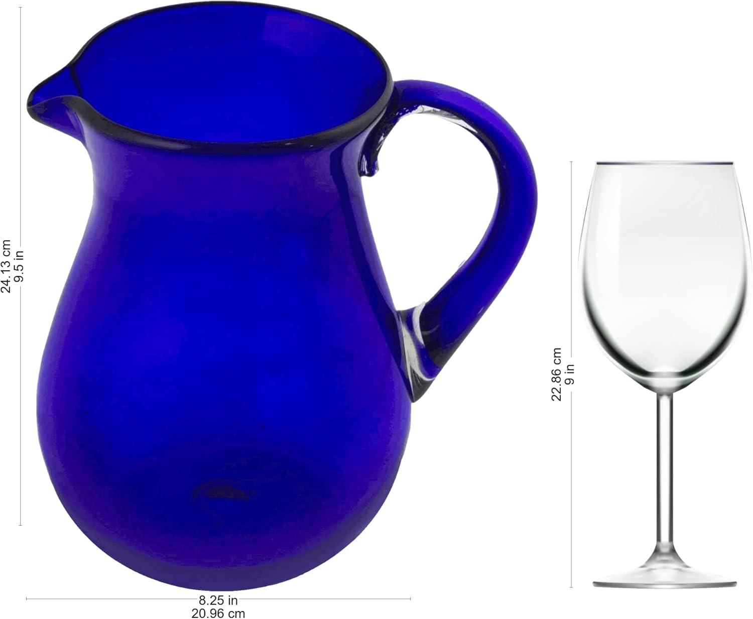 Cobalt Blue Mesmerizing 82 oz. Traditional Glass Pitcher