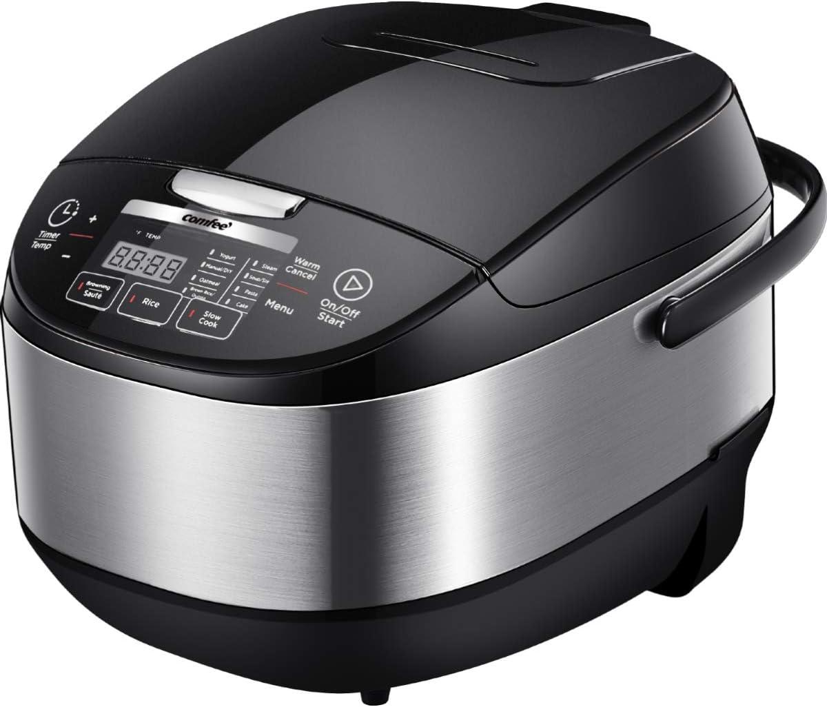 Comfee Multi-Function 10-Cup Electric Rice Cooker, Black - 11 Digital Cooking Programs