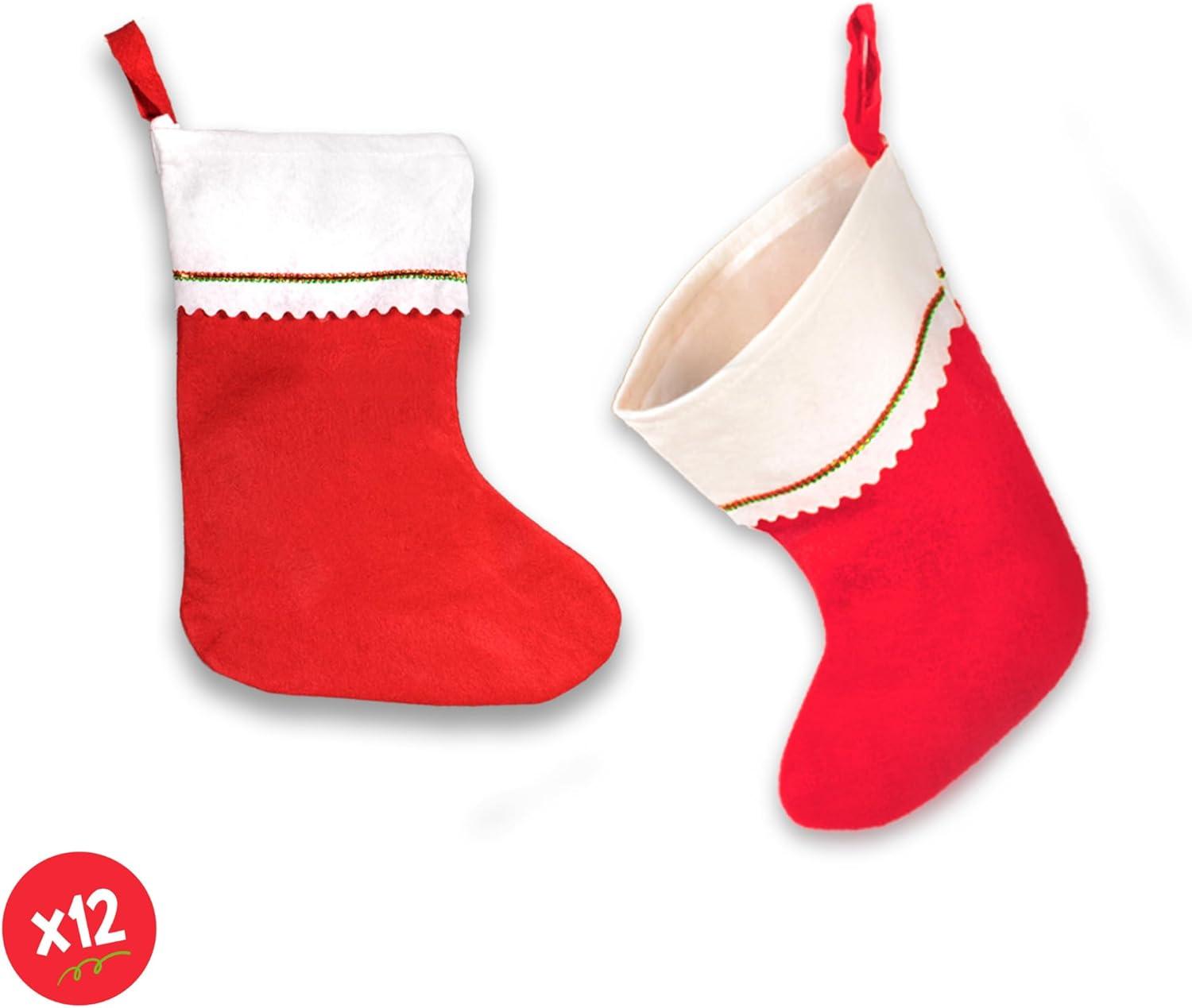 GZJCKJY 12pcs Christmas Stockings 15" Red Felt Stockings Party Favors for Xmas Decoration