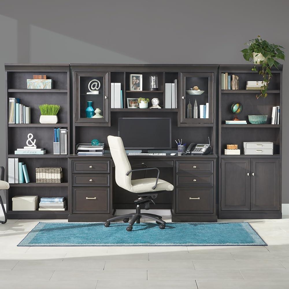 Statesman Compact Executive Desk 61"W x 23"D Chestnut Cherry Ergonomic Computer Office Desk with Storage Stylish Design for Home or Office Use