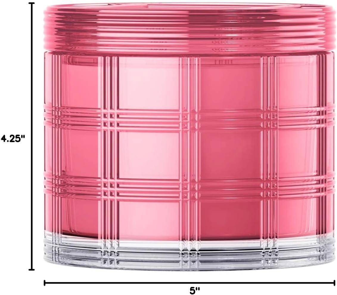 Sueded Rose Pink Textured Glass 4-Wick Candle