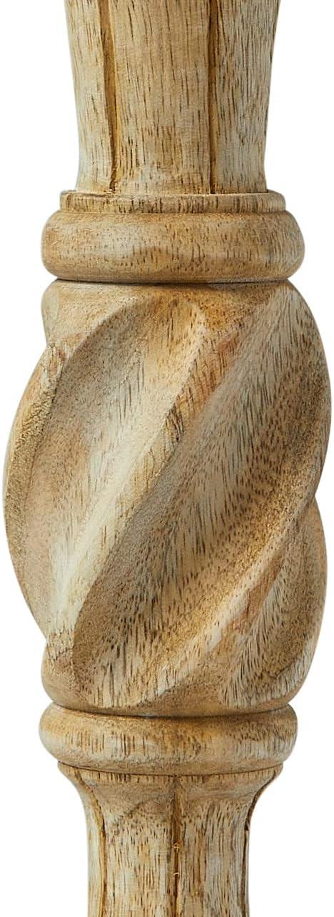 Creative Co-Op Handcarved Wood Pillar Candle Holder, Natural