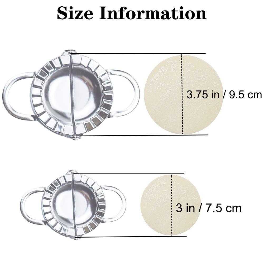 Stainless Steel Dumpling Ravioli Maker Press, 2 Pack Pierogi Mold - Wonton Mould, Easy-tool for Dumpling Wrapper Dough Stamp Cutter Pastry Pie Making (Small 3 inch,Large 3.75 inch)
