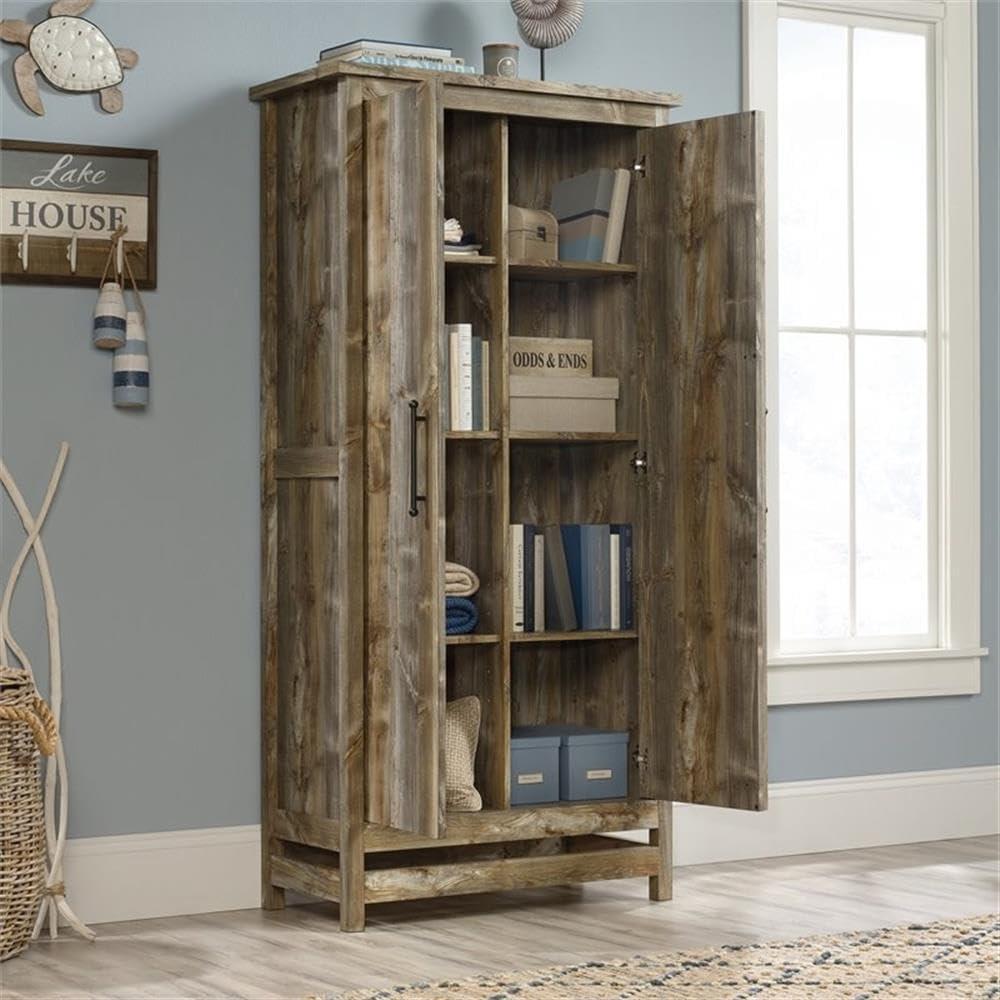 Pemberly Row Modern Engineered Wood Storage Cabinet in Rustic Cedar/Brown