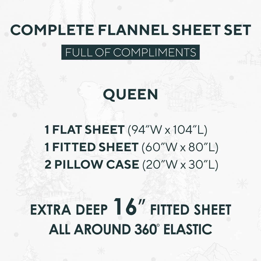 Enviohome Colyt 100% Cotton Flannel Sheet Set