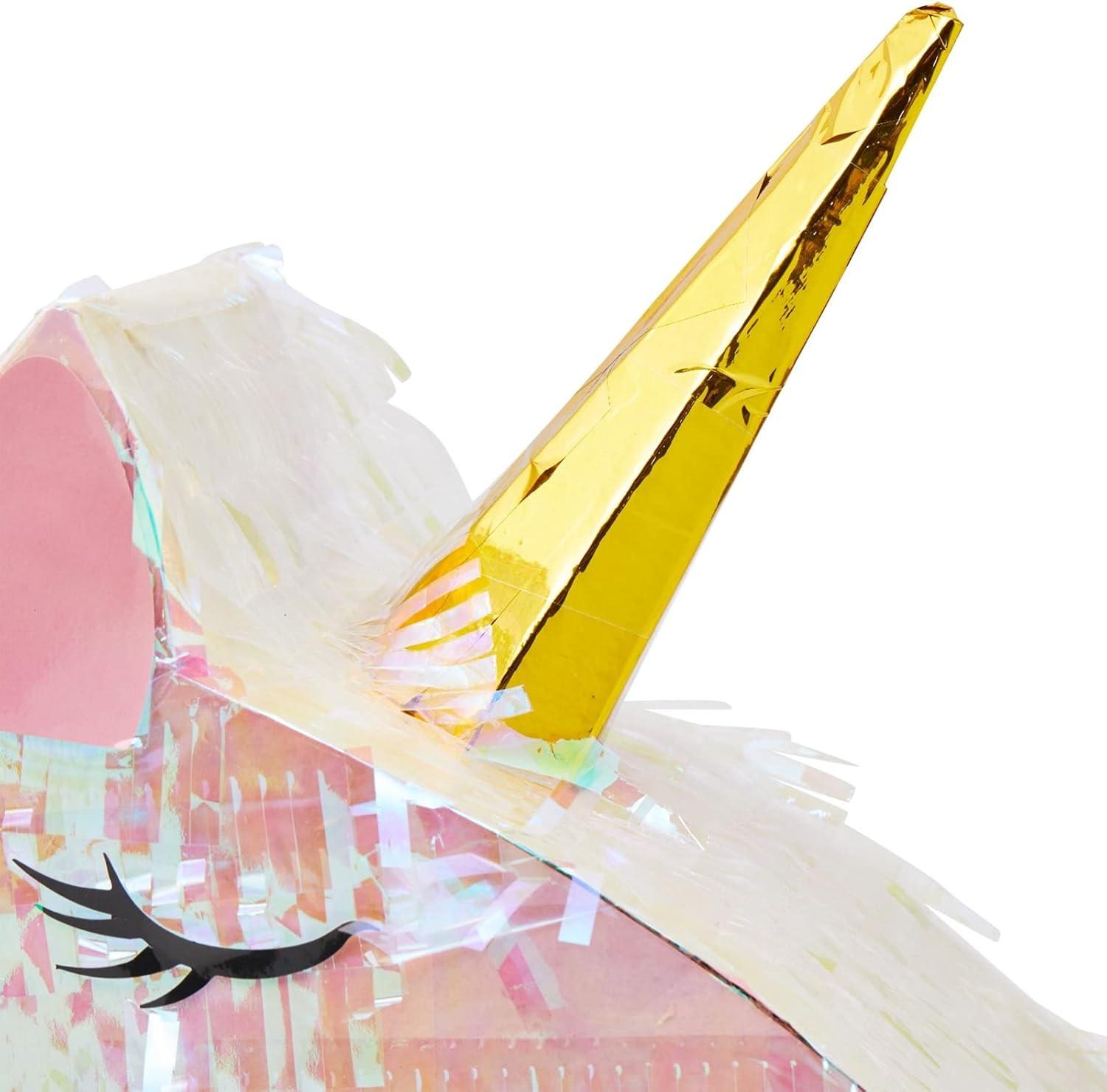 Blue Panda Large Unicorn Pinata Kit with Blindfold and Stick for Girls Birthday Party, 14 x 20 x 5 In, 3 Pieces