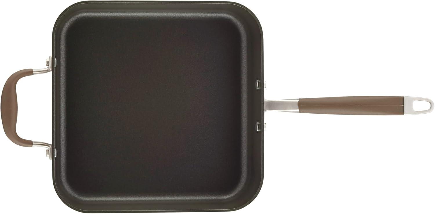 Anolon Advanced Hard-Anodized Non-stick 4-Quart Covered Square Saute with Helper Handle, Bronze