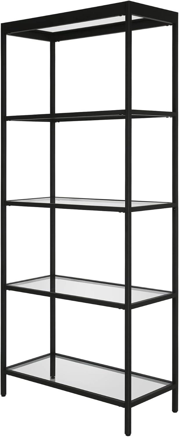 Evelyn&Zoe Alexis 30" Wide Rectangular Bookcase, Blackened Bronze