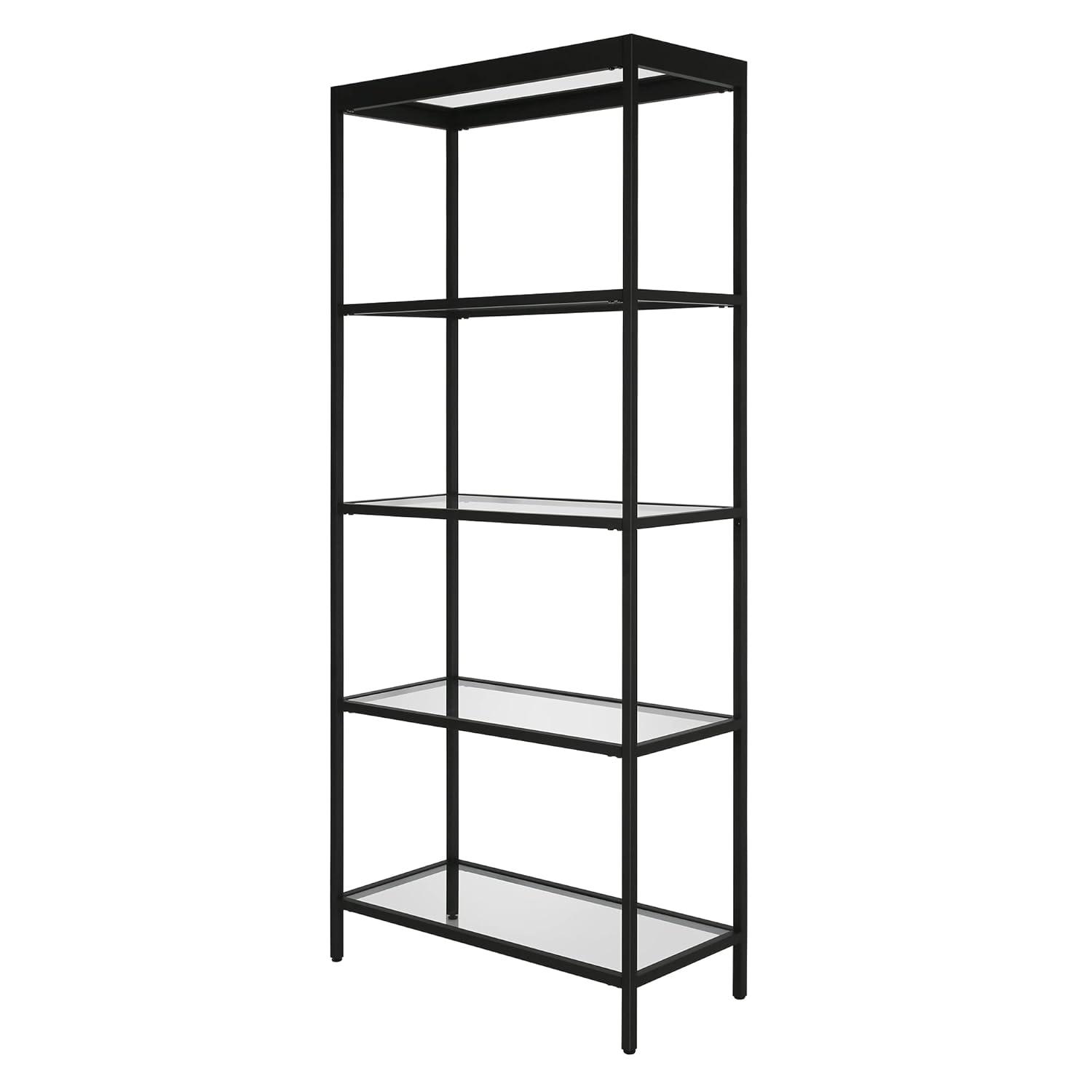 Evelyn&Zoe Alexis 30" Wide Rectangular Bookcase, Blackened Bronze