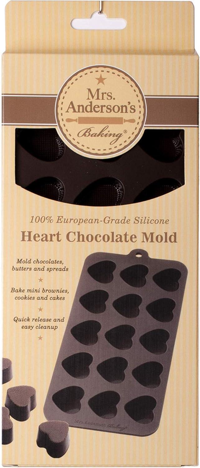 Mrs. Anderson's Baking Chocolate Mold, European-Grade Silicone, Hearts