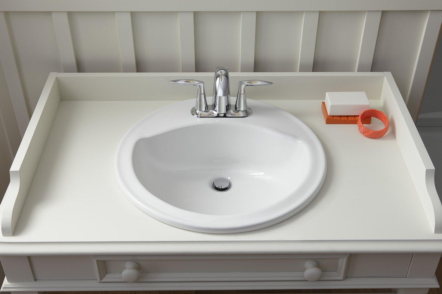 Sterling by Kohler 441908-0 Modesto Ceramic Circular Drop-In Bathroom Sink