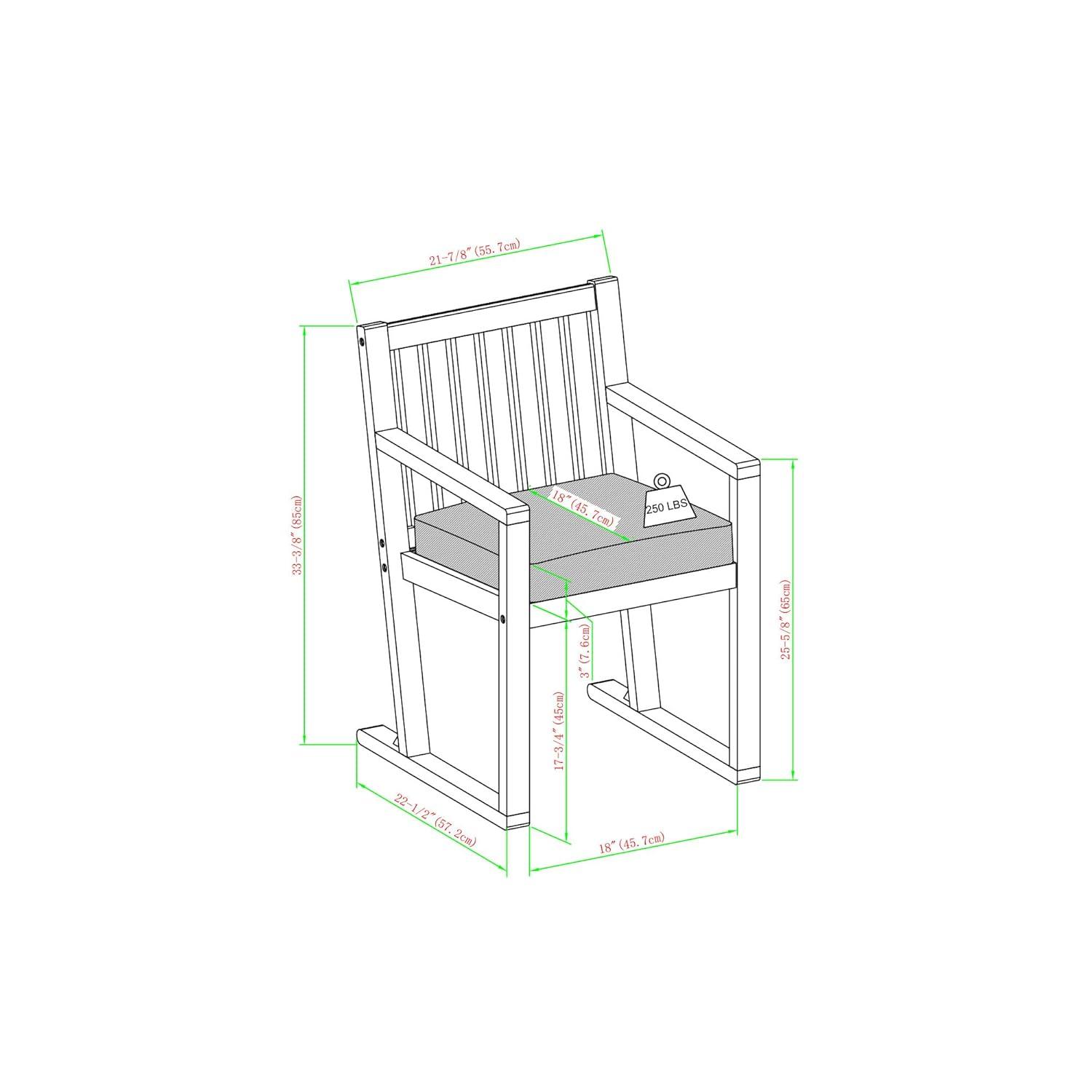 Millwood Pines Contemporary 2-Piece Solid Wood Slat-Back Patio Dining Chairs