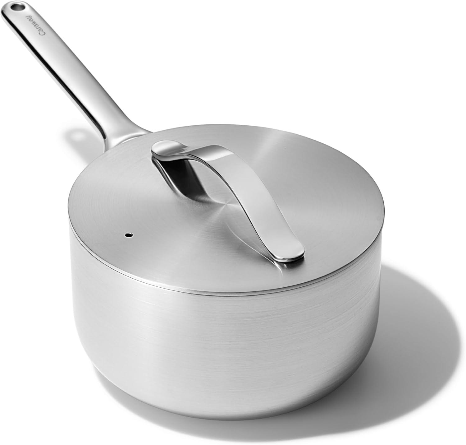 Caraway Home 3qt Stainless Steel Sauce Pan with Lid