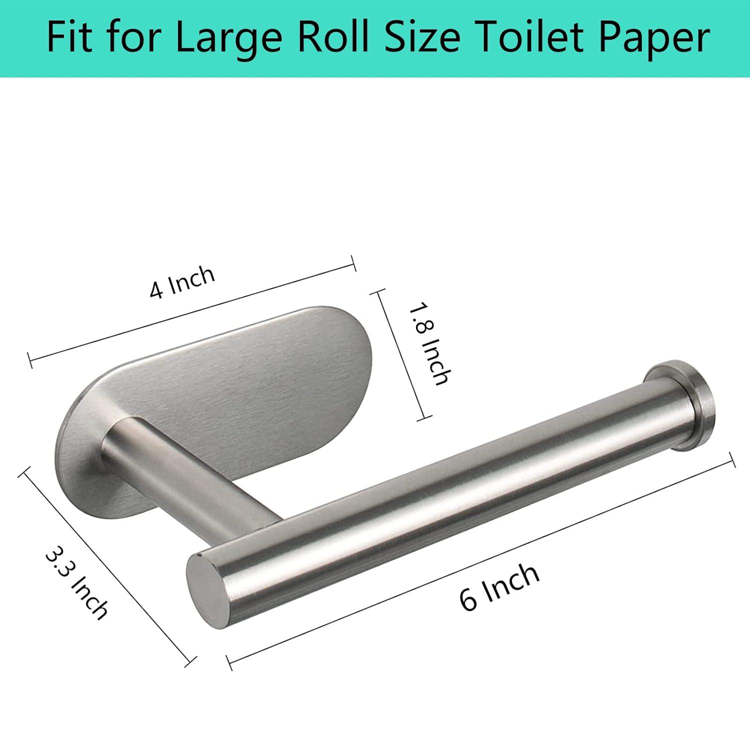 Toilet Paper Holder,Brushed Nickel,Wall Mount, Upgraded Adhesive Toilet Roll Holder,no Drilling,Bathroom/Rv/Washroom,SUS 304 Stainless Steel,Rustproof (Brushed Nickel, 1 Piece)