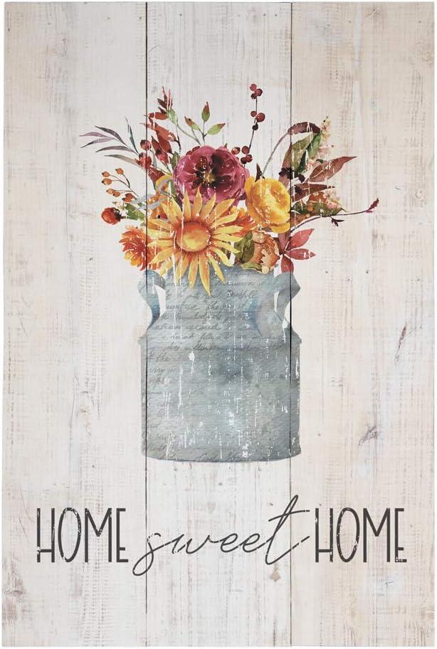 Rustic Fall Floral Metal and Wood Wall Art