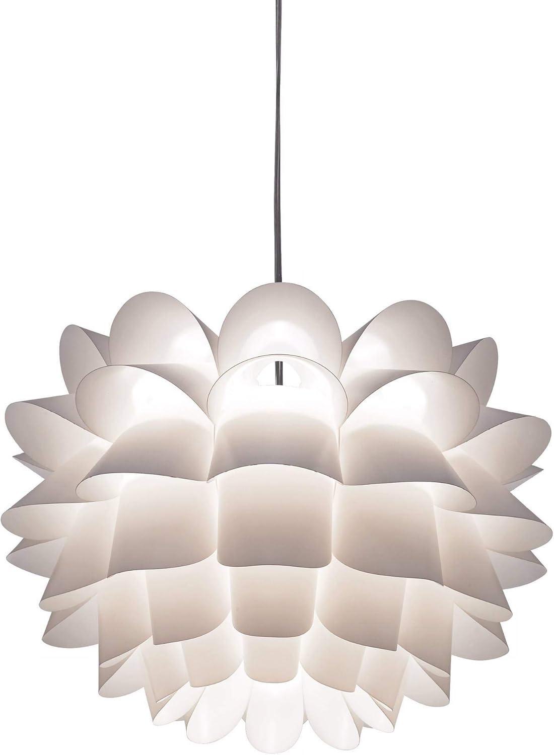Possini Euro Design White Flower Pendant 19 1/2" Wide Modern Blooming Curved Petals for Dining Room Living House Home Foyer Kitchen Island Entryway