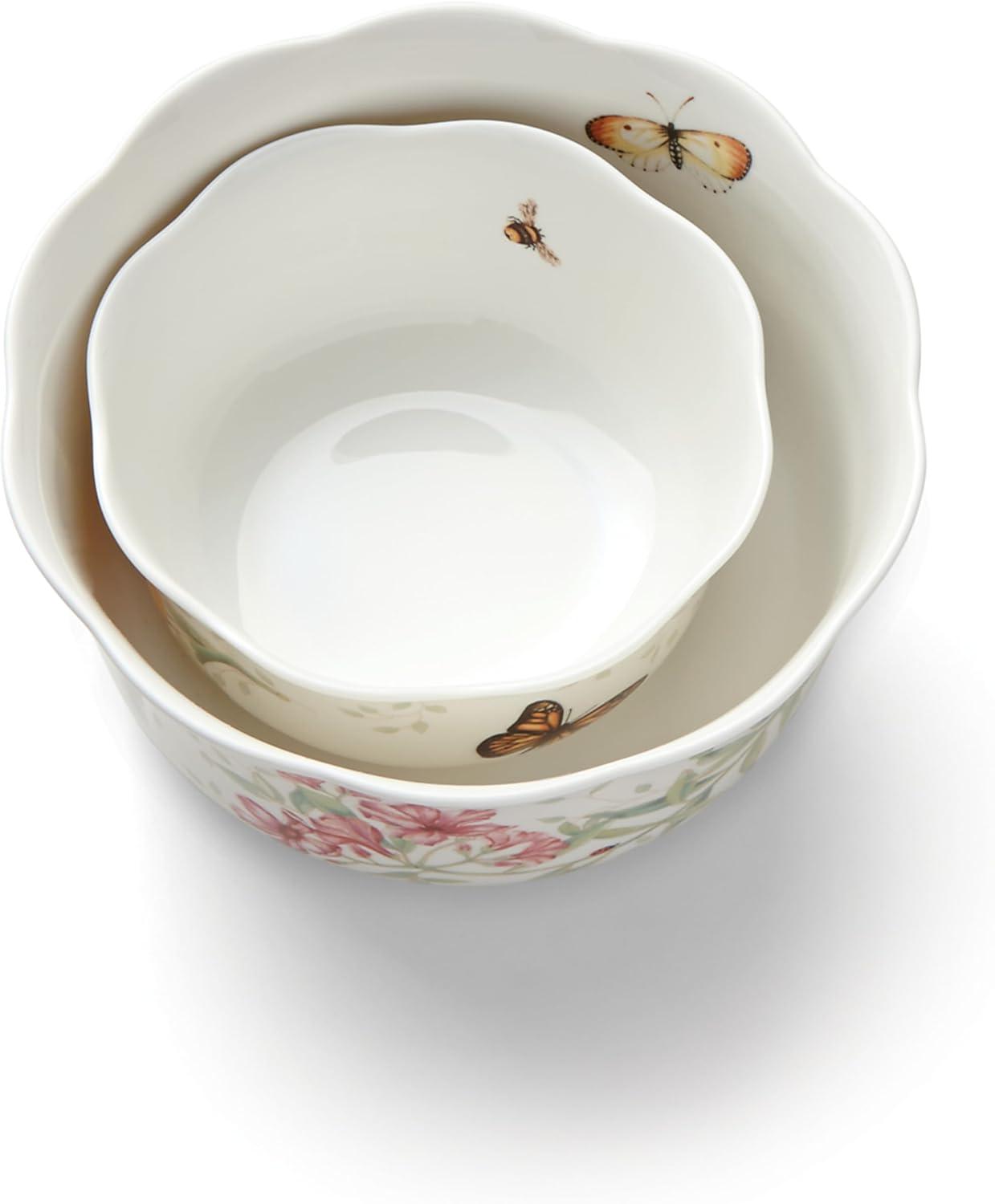 Butterfly Meadow Floral Ceramic Soup Bowl Set