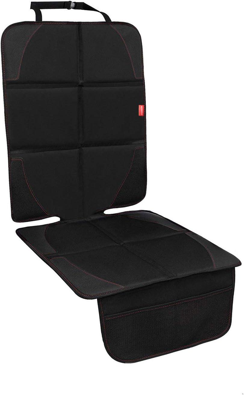 MORROLS Car Seat Protector, 1 Pack Seat Protector Carseat with Thickest Padding, Baby/Pets Car Seat Protector for Child Car Seat-Mesh Pockets-Waterproof-Universal Size(Black)