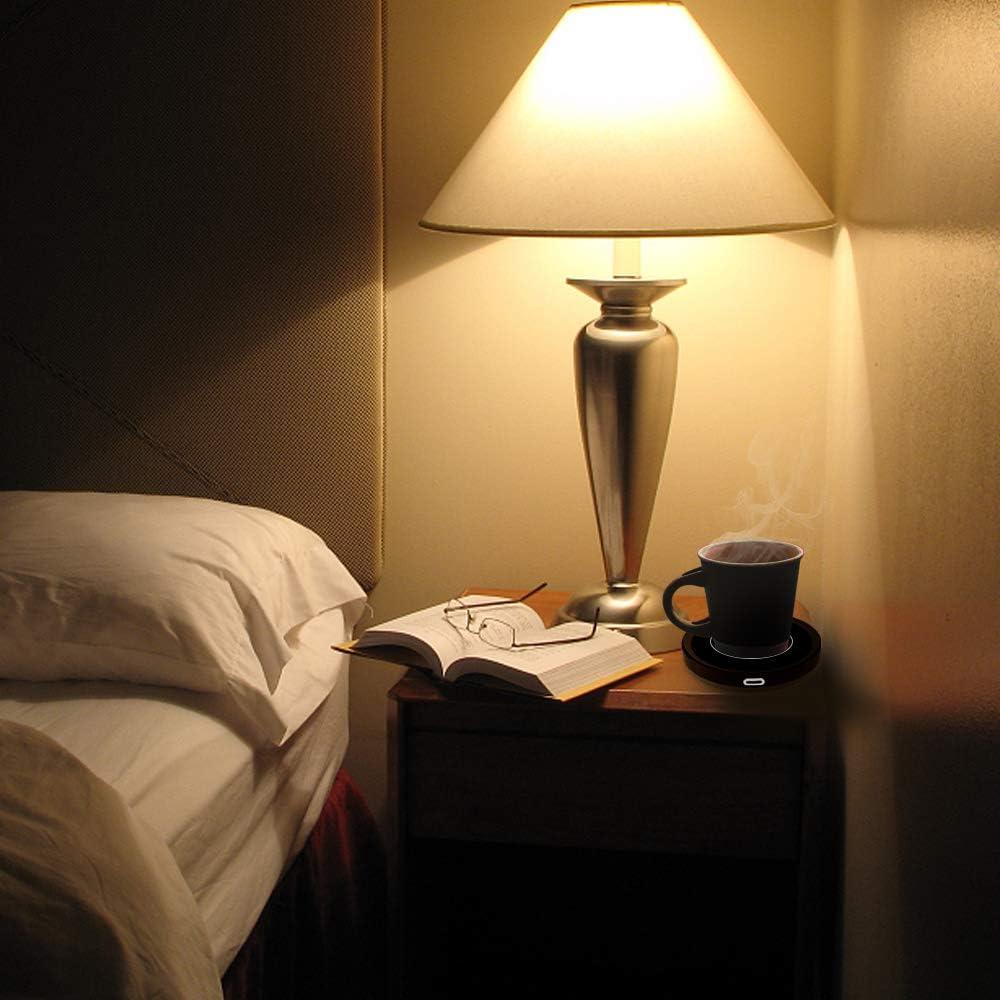 PENGFEI Smart Coffee Warmer,Auto On/Off Gravity-Induction Mug Warmer for Office Desk Use, Candle Wax Cup Warmer Heating Plate (Up to 131F/55C) (Black)