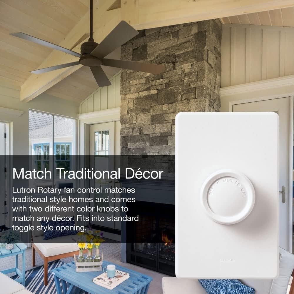 Lutron Rotary On/Off Fully Variable Ceiling Fan Wall Control