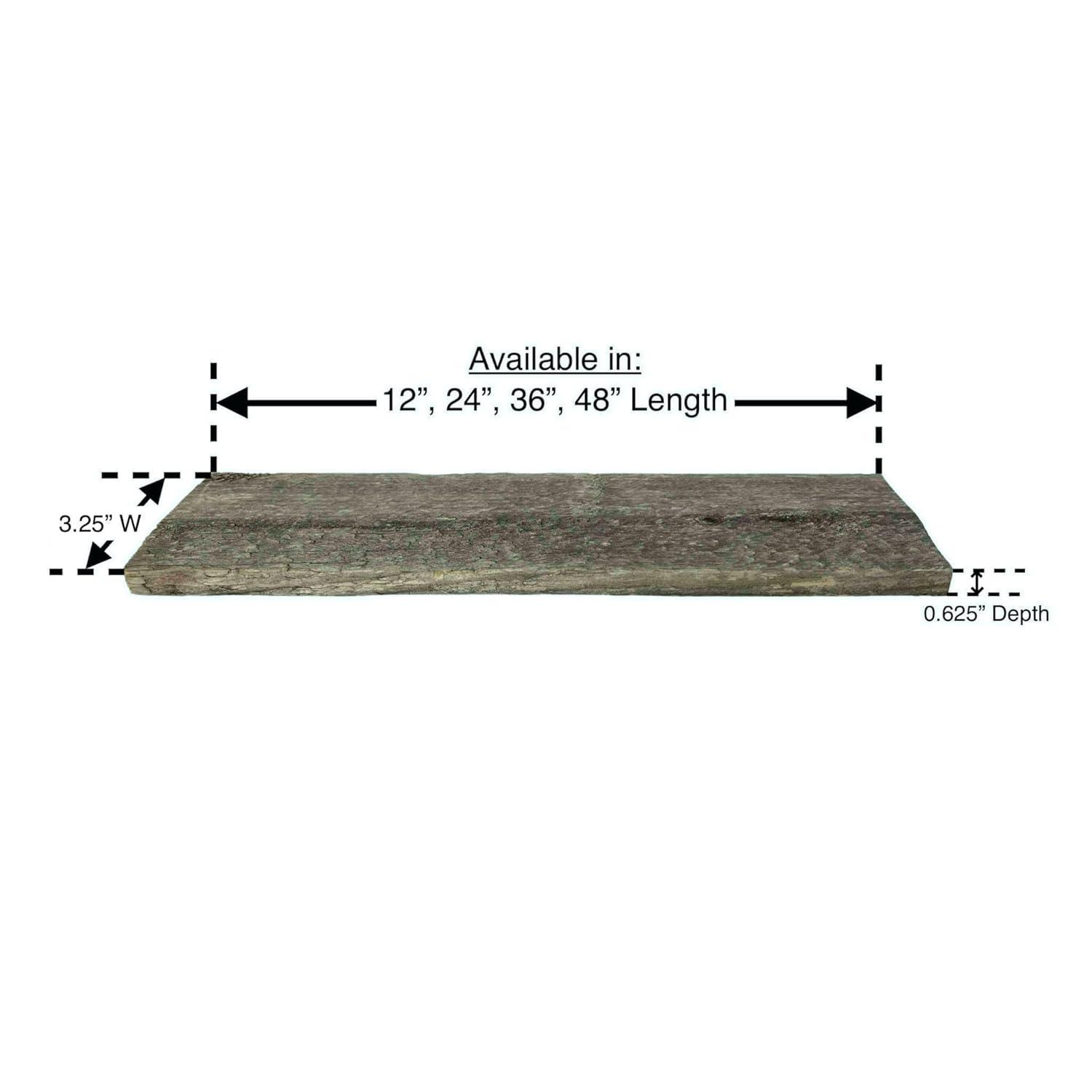 BarnwoodUSA Rustic Farmhouse 36" x 3" Weathered Gray Reclaimed Thin Split Wood Planks, Set of 6