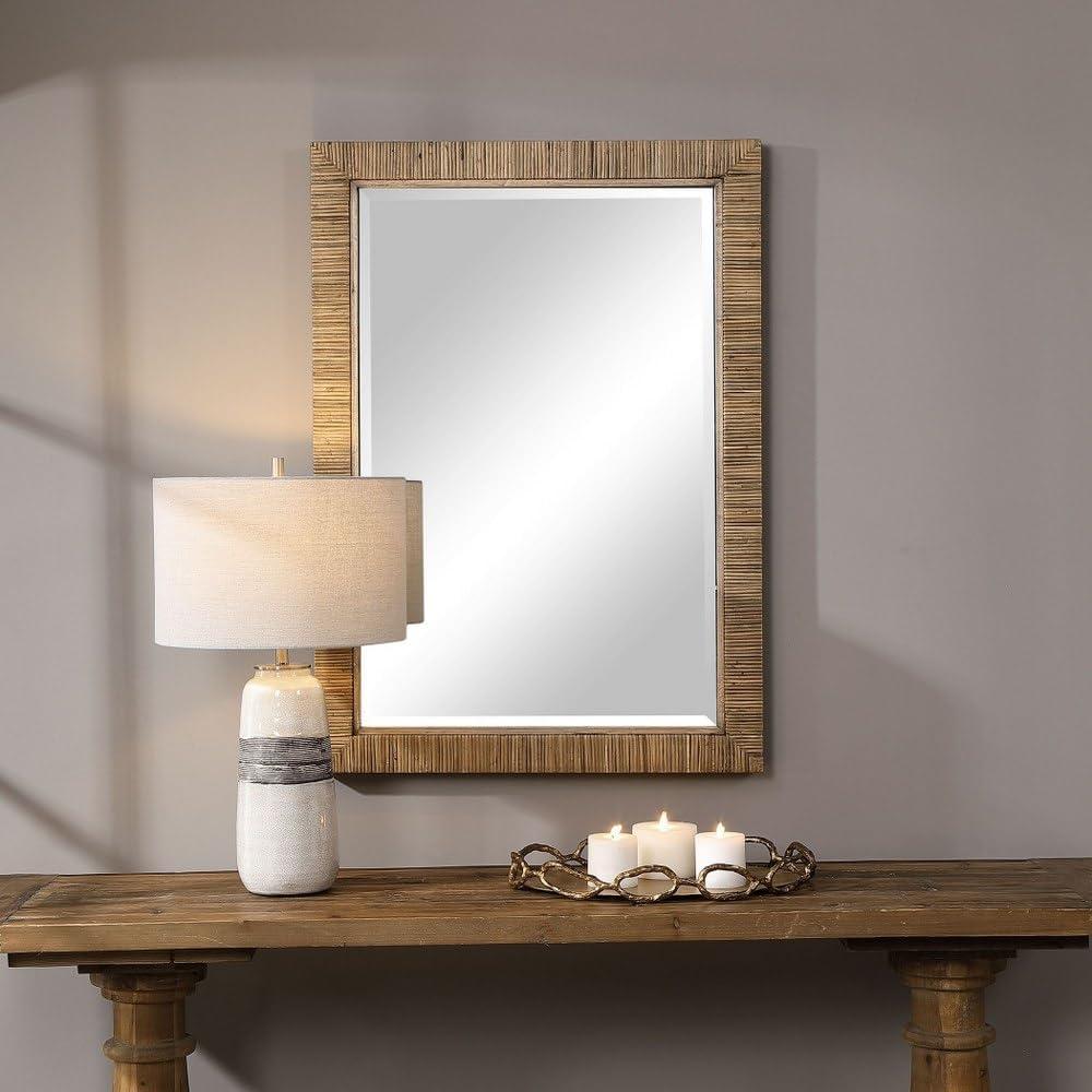 Uttermost 09671 Cape 41" X 29" Rattan Wrapped Frame Casual Coastal Wall Mirror - Natural